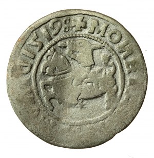 Sigismondo I il Vecchio, mezzo penny 1519, Vilnius - N e D rovesciate. Raro (614)