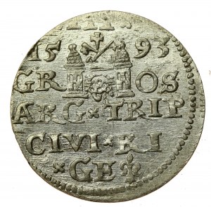 Sigismund III. Vasa, Trojak 1593, Riga - Münzstätte (628)