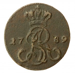 Stanisław A. Poniatowski, 1789 EB penny, Warsaw (638)