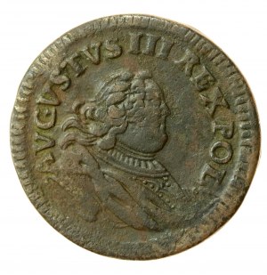 August III Sas, 1754 H penny, Gubin (643)