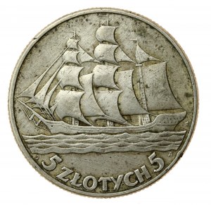 II RP, 5 gold 1936, Sailing ship (803)