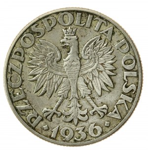 II RP, 5 złotych 1936, Żaglowiec (803)