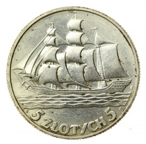 II RP, 5 Zloty 1936, Segelschiff(806)