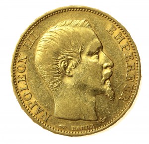 Francie, Napoleon III, 20 franků 1858 A, Paříž (810)