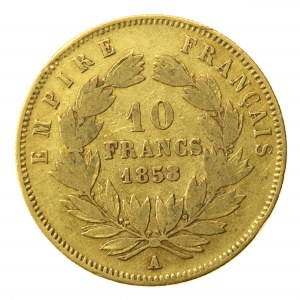 Francie, Napoleon III, 10 franků 1858 A, Paříž (811)