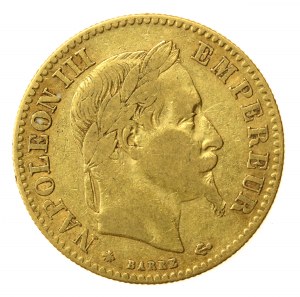 Francja, Napoleon III, 10 Franków 1863 A, Paryż (815)
