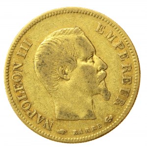 Francja, Napoleon III, 10 Franków 1856 A, Paryż (818)