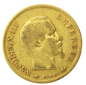 Francja, Napoleon III, 10 Franków 1856 A, Paryż (818)