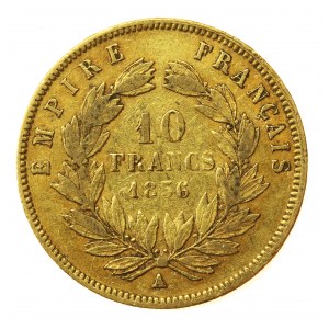 Francja, Napoleon III, 10 Franków 1856 A, Paryż (818)