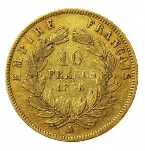 Francie, Napoleon III, 10 franků 1856 A, Paříž (818)