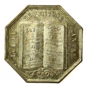 Francja, medal pamiątkowy z okresu Napoleona I, data AN 11 [1802/1803] (820)