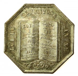 Francja, medal pamiątkowy z okresu Napoleona I, data AN 11 [1802/1803] (820)