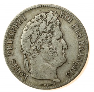 Francie, Ludvík Filip I., 5 franků 1839 A, Paříž (837)