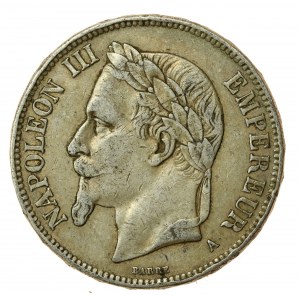 Francja, Napoleon III, 5 franków 1870 A, Paryż (843)