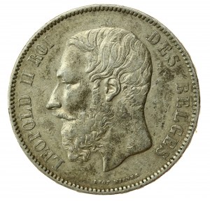 Belgique, Léopold II, 5 Francs, 1873 (844)