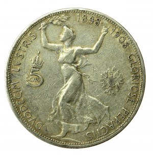 Austria, Francesco Giuseppe I, 5 corone 1908, Vienna (849)