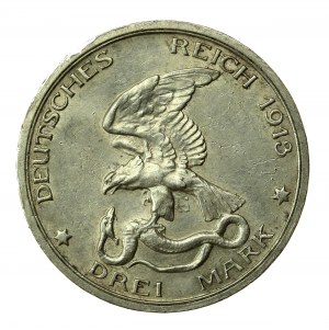 Germania, Prussia, Guglielmo II, 3 marchi 1913, Berlino (866)