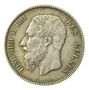 Belgia, Leopold II, 5 Franków, 1873 (873)