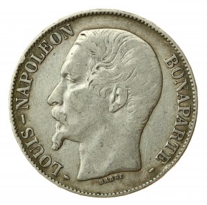 Francja, Napoleon III, 5 franków 1852 A, Paryż (874)