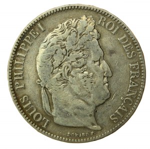 Francja, Ludwik Filip I, 5 franków 1841 A, Paryż (876)