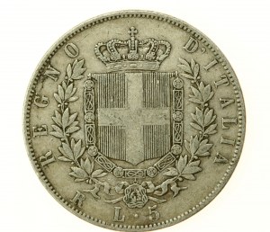 Włochy, Wiktor Emanuel II, 5 lirów 1870 (878)