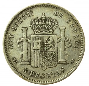 Espagne, Alfonso XII, 5 pesetas, 1882 MS-M, Madrid (881)