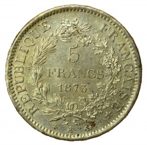 France, Third Republic, 5 francs 1873 A, Paris (883)