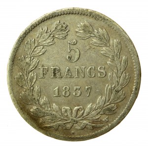 Francúzsko, Louis-Philippe I, 5 frankov 1837 W, Lille (884)