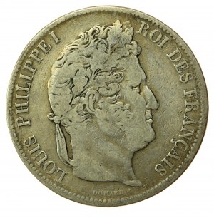 Francúzsko, Ľudovít Filip I., 5 frankov 1841 W, Lille (885)