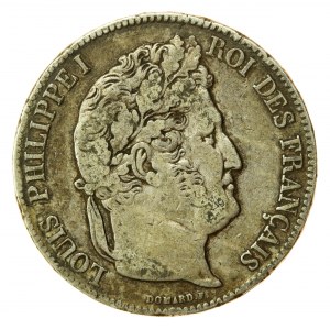 France, Louis Philippe I, 5 francs 1839 B, Rouen (887)