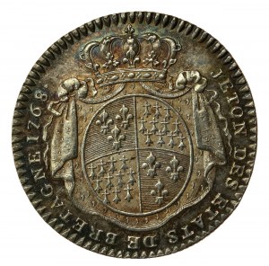 Francja, medal pamiątkowy z 1768 r. z okresu panowania Ludwika XV (902)