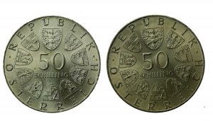 Austria, zestaw 50 szylingów 1974. Razem 2 szt. (908)