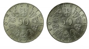 Autriche, série de 50 shillings 1974. total de 2 pièces. (909)