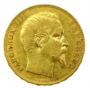 Francie, Napoleon III, 20 franků 1856 A, Paříž (912)