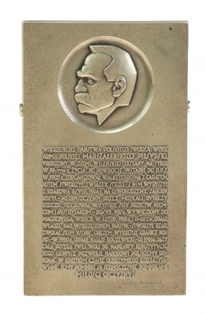 II RP, Plakieta MP (SREBRO, 102x60), J. Piłsudski, Wskrzesiciel Państwa 1931 (922)