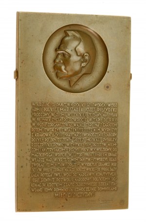 II RP, poslanecký odznak (bronz, 102x60), J. Piłsudski, obnoviteľ štátu 1931 (923)
