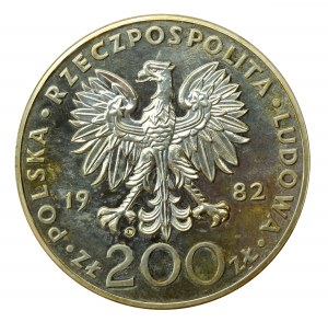 Repubblica Popolare di Polonia, 200 zloty 1982, Giovanni Paolo II, Valcabi, francobollo semplice (965)