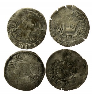 Bohemia, Wenceslas IV, a set of Prague pennies. Total of 4 pieces. (27)