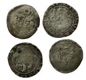 Bohemia, Wenceslas IV, a set of Prague pennies. Total of 4 pieces. (28)