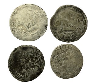 Bohemia, Wenceslas IV, a set of Prague pennies. Total of 4 pieces. (29)