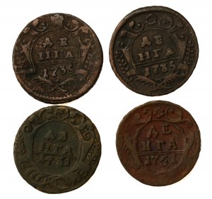 Russland, Dieng-Satz 1731-1751. insgesamt 4 Stück. (31)