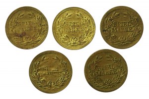 Germany, set of game tokens, mid-19th century. Total of 5 pieces (41)