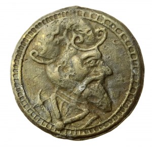 Gdaňsk, žeton bez datace (16. stol.) s rytířem a kupcem, vzácný (52)
