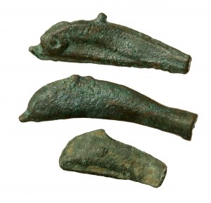 Grèce Olbia set of 3 wafers in the form of a dolphin 5th to 6th century BC. (56)