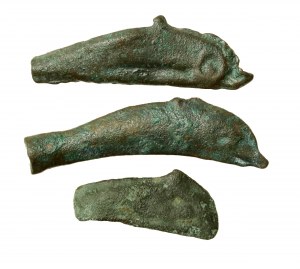 Griechenland Olbia Satz von 3 Oblaten in Form eines Delphins 5. bis 6. Jahrhundert v. Chr. (56)