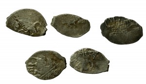 Russia, Mikhail Fyodorovich Romanov (1613-1645), set of kopecks, Moscow. Total of 5 pieces. (66)