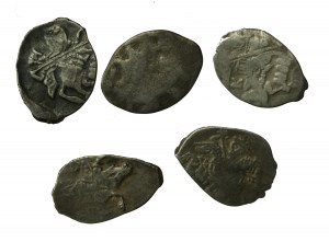 Russia, Mikhail Fyodorovich Romanov (1613-1645), set of kopecks, Moscow. Total of 5 pieces. (67)