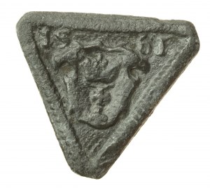 Gdansk, triangular one-sided token 1561 with the city coat of arms (77)