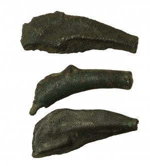 Řecko, Olbia sada 3 paydolů ve tvaru delfínů 5. až 6. století př. n. l. (79)