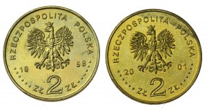 III RP, set di 2 monete d'oro 1998 e 2001 Sigismondo III e Sobieski (204)